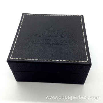 Black PU Leather Packaging Box For Tea Bags